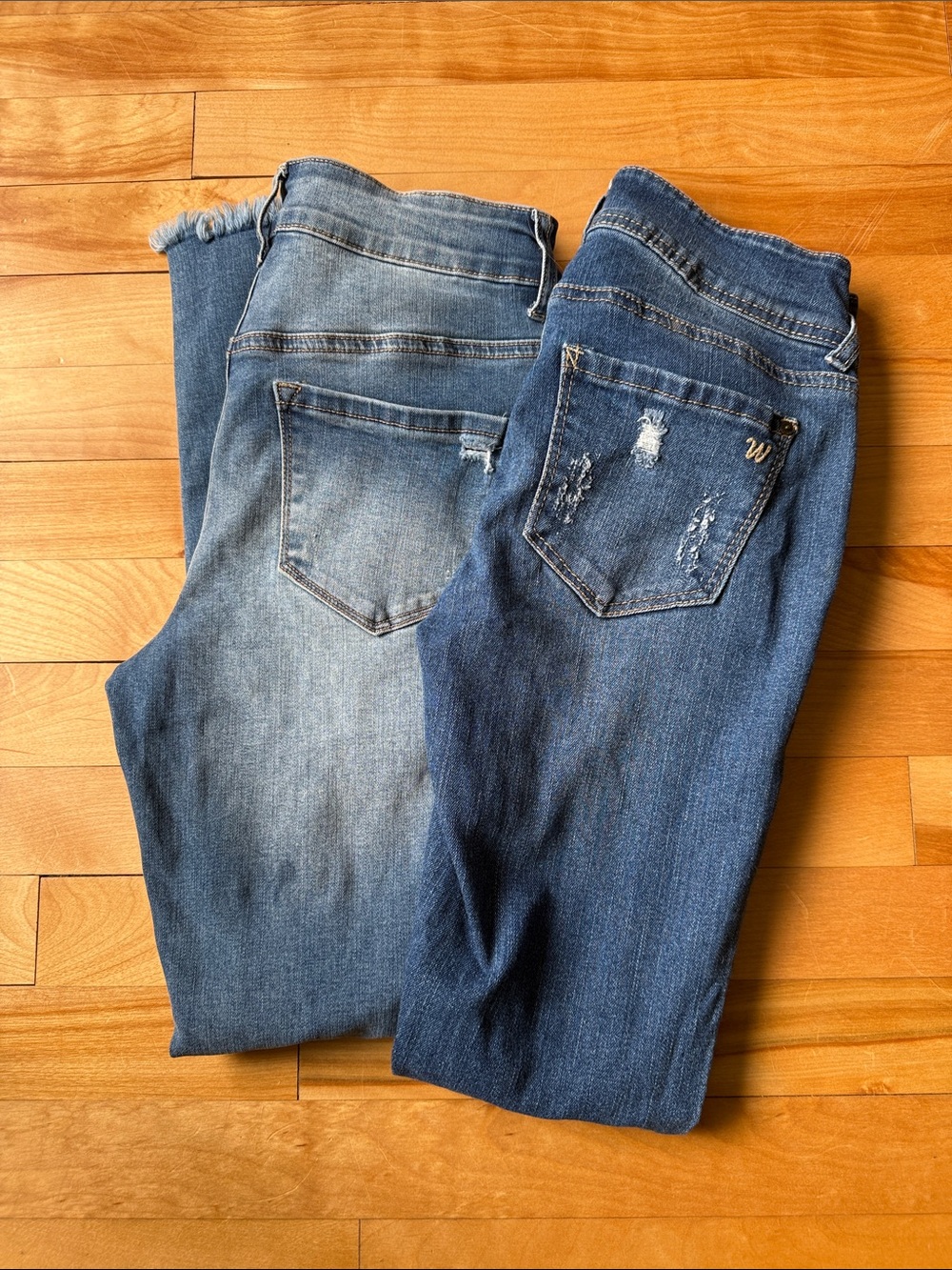 Women's Skinny Jeans Duo - Light and Medium Blue Stretch Denim